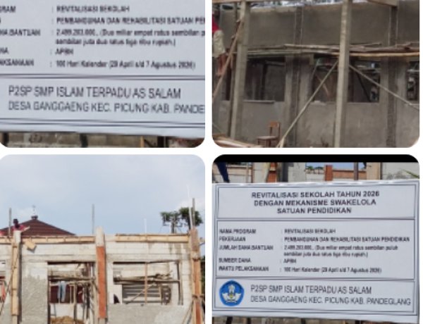 Penggunaan Bata Ringan dan Dugaan Kelemahan Konstruksi, Revitalisasi Dua SMP IT di Kecamatan Picung Disorot
