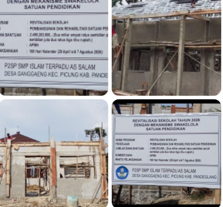 Penggunaan Bata Ringan dan Dugaan Kelemahan Konstruksi, Revitalisasi Dua SMP IT di Kecamatan Picung Disorot