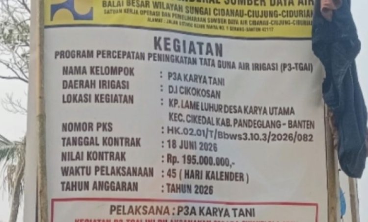 Pekerjaan P3-TGAI Di Desa Karya Utama Diduga Asal Jadi, DPC-AMIRA Pandeglang Minta Pihak BBWS C3 Awasi & Turun Ke Lapangan
