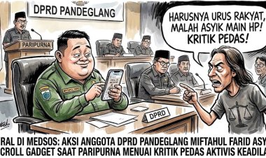 VIRAL DI MEDSOS, AKSI ANGGOTA DPRD PANDEGLANG MIFTAHUL FARID ASYIK SCROLL GADGET SAAT PARIPURNA MENUAI KRITIK PEDAS AKTIVIS GANJA