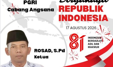 Rosad, Ketua PGRI Cabang Angsana Kabupaten Pandeglang Mengucapkan Selamat Memperingati HUT ke-81 Republik Indonesia