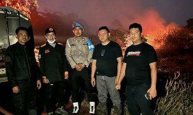 Gerak Cepat Polsek Cikedal, BPBDPK, Kecamatan Cikedal dan Pemdes Karyautama Lakukan Evakuasi dan Penanganan Kebakaran TPA Lame Luhur Cikedal
